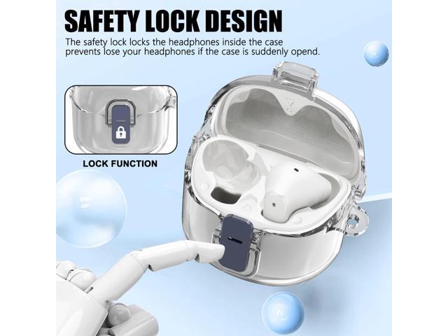 Clear Case for True Wireless Noise Cancelling Earbuds Anti-Scratch Protective Cover with Keychain (Clear)