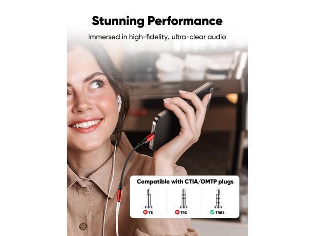 USB Type C to 3.5mm Female Headphone Jack Adapter, (3-Pack) USB C to Aux Audio Dongle Adapter Compatible for iPhone, Galaxy, iPad Pro-Red