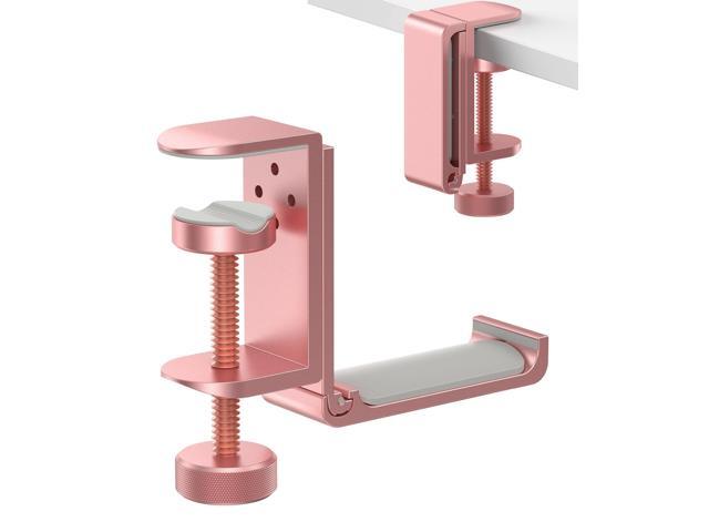 Foldable Headphone Stand and Hook Aluminum Headset Holder Clamp Mount Under Desk, Universal Fit for Gaming Headphones, Space-Saving Hanger Organizer