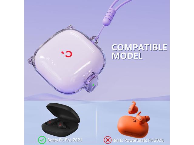 [with Safety Lock] Case Cover, Clear Case, Accessories with Anti-Lost Keychain/Silicone Wrist Strap (Clear Purple)