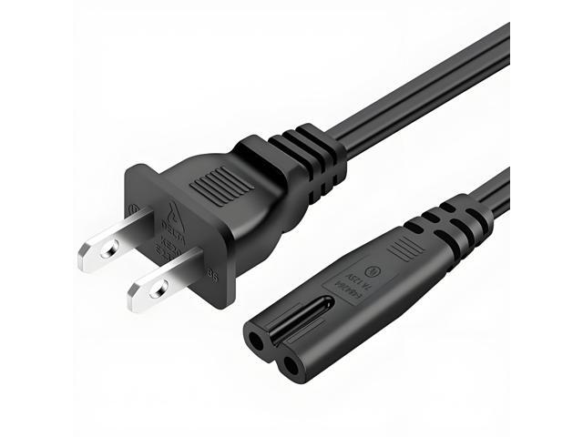 2 Prong TV Power Cord for 24' 28' 32' 40' 43' 48' 49' 50' 55' 60' 65' 75' 80' 85' LCD HD Smart 4K TV 2 Prong AC Power Cable Charging Cable (10FT)