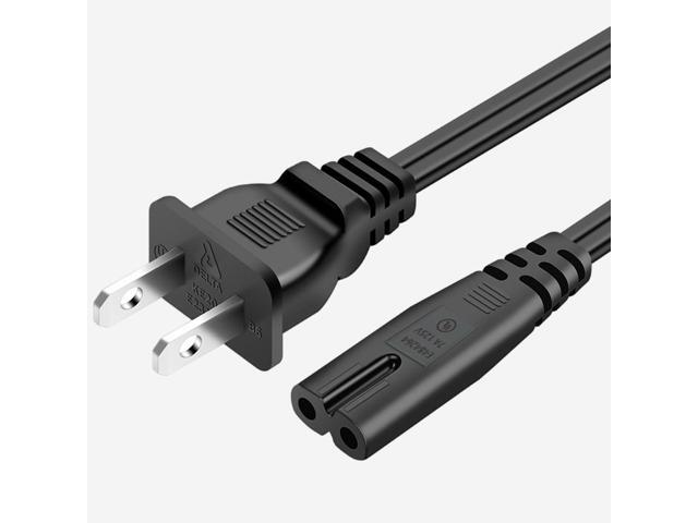 6FT 2 Prong AC Elliptical Power Cord for Under Desk Elliptical Machines