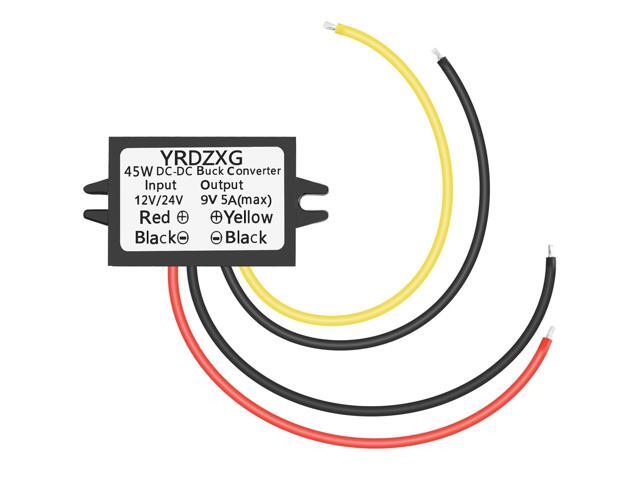 9V Step-Down Adapter 12V 24V to 9V 5A 45W Buck Converter Waterproof car Mounted Step-Down Converter, Voltage stabilizing Module