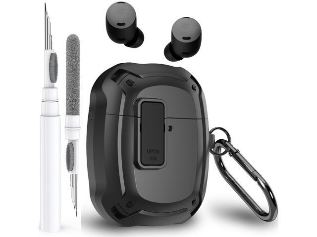 Case Cover with Lock Clip & Cleaner Pen 2024/2022, Shockproof Protective Hard Shell Skin with Carabiner - Black