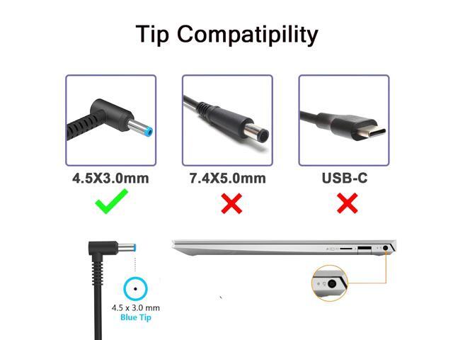 45W Charger Compatible with Notebook 15 Pavilion 14 r-41013153 L25296-002 L25296-001 L25296-003 741727-001 L25296-011 213349-109 19.5V 2.31A Smart...