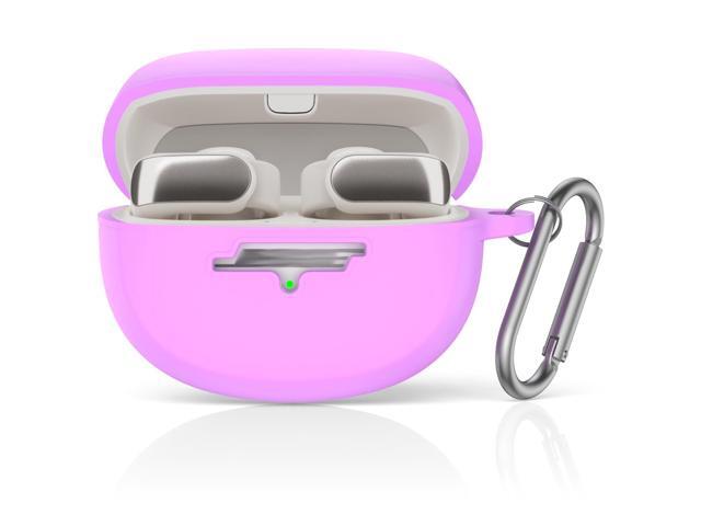 for Ultra Open Earbuds Case(2024), Silicone Shockproof Protective Cover for Open Ear Wireless Earbuds Accessories with Carabiner (Purple)