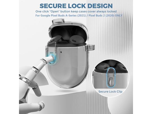 Lock Case for Pixel Bud A-Series (2021) / Pixel Buds 2 Clear Case (2020) with Cleaner Kit, Soft TPU Transparent Protective Pixel Bud A and Buds 2...