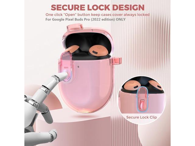 Clip Lock Case for Bud Pro & Buds Pros 2 Case Clear with Cleaner Kit, Soft TPU Transparent Bud Pro 2022/ Buds Pros 2 2024 Protective Cover Men...