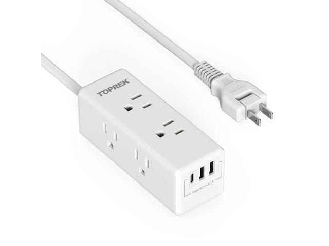 2 Prong Power Strip, 2 Prong to 3 Prong Outlet Adapter, 1440J 2 Prong Surge Protector with 6 Outlets & 3 USB, 5FT 2 Prong Extension Cord with...