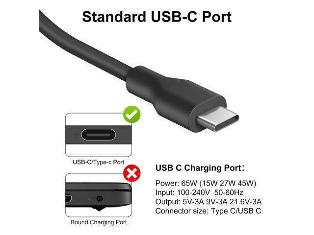 Charger Compatible with Laptop Chromebook 65W 45W Type C Fast Power Adapter