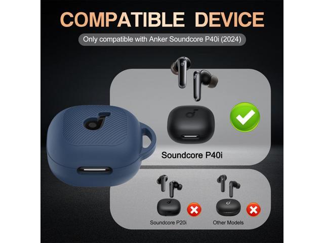 Soft Silicone Case for P40i, Shockproof Protective Skin Cover for P40i with Carabiner, Front LED & Logo Visible (Blue)