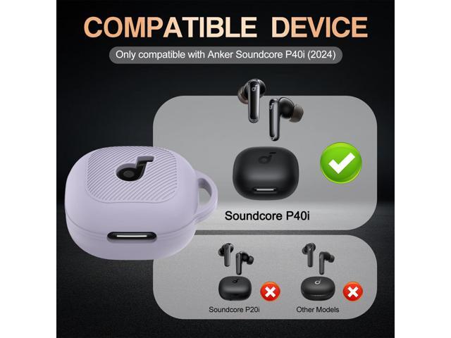 Soft Silicone Case, Shockproof Protective Skin Cover with Carabiner, Front LED & Logo Visible (Purple)