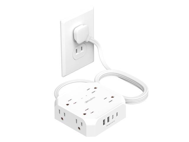 2 Prong Power Strip, 2 Prong to 3 Prong Outlet Adapter, 1400J Two Prong Surge Protector, 5ft Extension Cord, 8 AC Outlets with 2 USB C Port and 2...