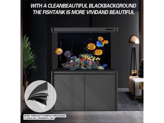 Aquarium Background - Black, Electrostatic Adhesion, Glue-Free, Easy Installation, Traceless Removal, Size 11.8 X 39 Inch