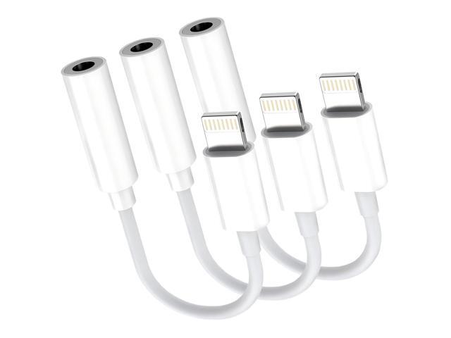 3 Pack Lightning to 3.5 mm Headphone Jack Adapter, 3.5mm Headphones/Earphones Aux Audio Dongle Adapter Compatible for various iOS versions, Support...