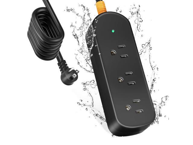 Outdoor Surge Protector Power Strip Weatherproof, 3 FT Extension Cord Outdoor Power Strip Waterproof with 3 AC Outlets, 1625W Overload Protection,...
