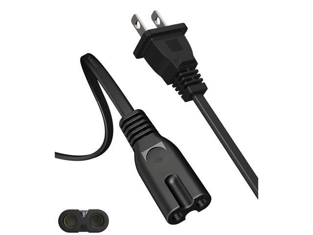 Power Cord 6Ft for Console, TV, Printer, Speaker Universal 2 Prong Power Cable Replacement