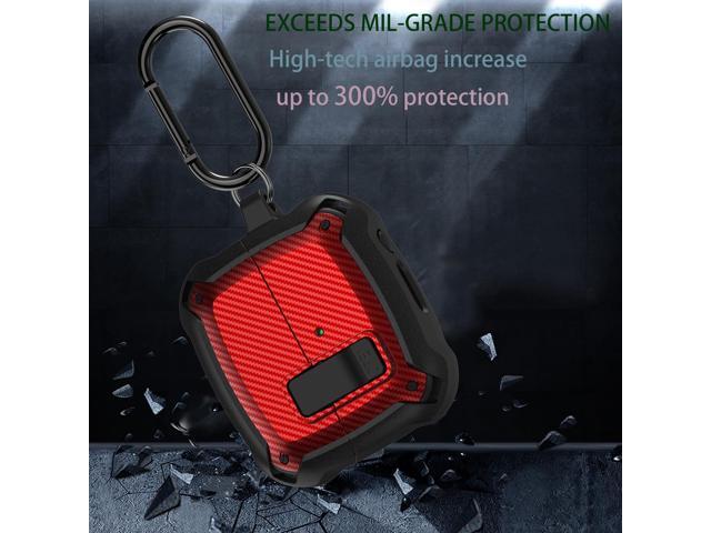 Compatible Buds 3 Pro Case/Bud 3 Cover Clip with Cleaner Kit, Military Shell Protective Armor Case Cover with Lock & Carabiner for Buds 3/3 Pro...