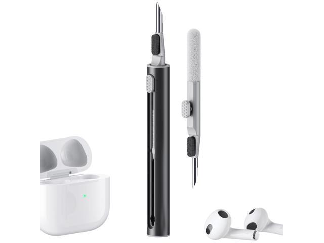 Cleaner Kit for Multi-Function Cleaning Pen with Soft Brush Flocking Sponge for Bluetooth Earphones Case Cleaning Tools Black