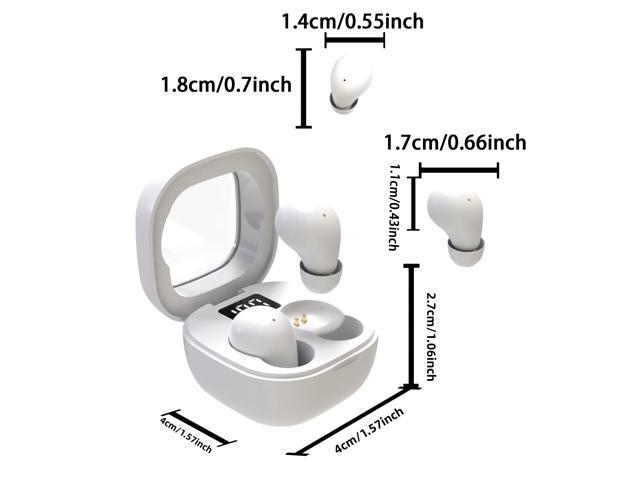 Mini Earbuds for Work and Sleep, Small Bluetooth 5.3 Headphones, 24 Hours Total Battery Life (White)