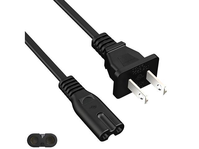 Power Cord Fit for PS5 PS4, Xbox One S/X, Xbox Series X/S, TV, Printer, Electric Lunch Box/Recliner Chair 2 Prong Power Cable Replacement