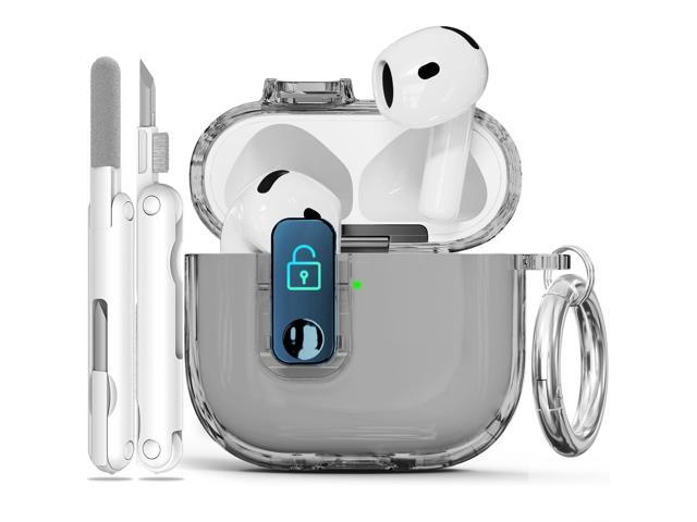 Case with Secure Lock, Anti-Yellow Clear Cases for 4th Generation 2024, Soft TPU Cover with Cleaning Kit (W-Clear Black)