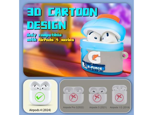 Funny Cover for AirPods 4 Cute Case (2024), 3D Cartoon Cute Case Food Kawaii Silicone Case Cover for 4th Generation Cute Case Accessories with...
