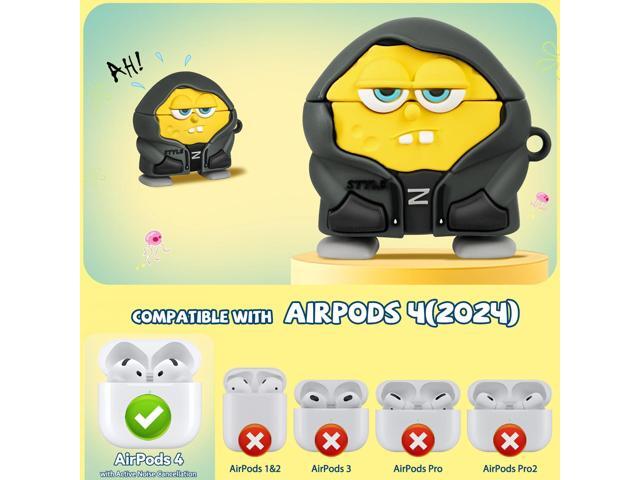 Cute Cases for AirPods 4 Case Cover 2024 with Cleaner kit, 3D Cartoon Character Case, Funny Anime Kawaii Cool Silicone Accessories with Keychain...