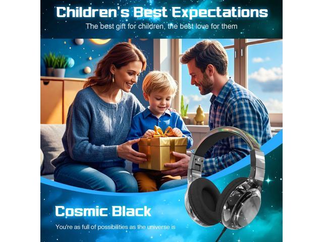 Kids Headphones Wired with Mic, 85/94dB Safe Volume Limit, Foldable Over Ear, Tangle-Free Cord & Sharing Port, Wired On-Ear Headset for School,...