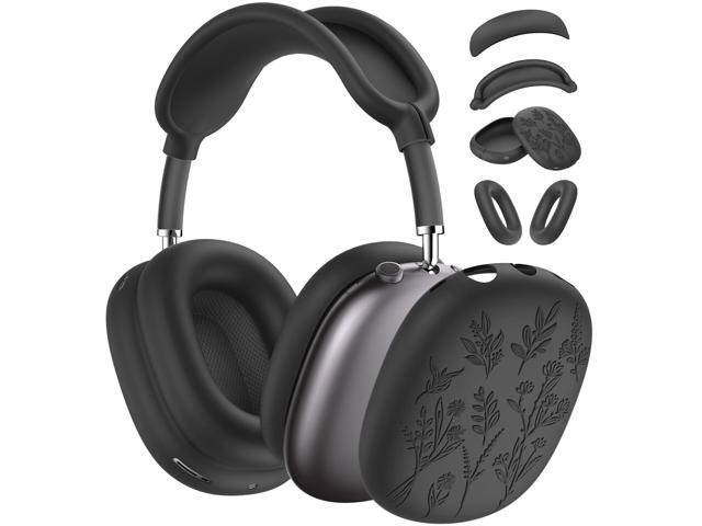 [4 in 1] Flower Engraved Silicone Case Cover for USB-C (2024), Anti-Scratch Sweat-Proof Ear Pad Case Cover/Ear Cups Cover/Headband Cover...