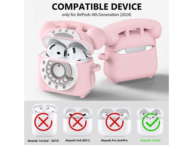 Compatible with Airpods 4 Case 2024 with Cleaner Kit, Retro Phone Design for AirPod 4th Generation Case Cover, Soft Silicone Shockproof Protective...