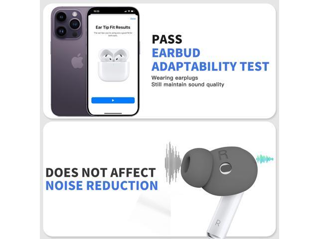 2 Pairs Ear Tips for AirPods 4 Grip Silicone Earbuds Cover [Added Storage Pouch][US Patent Registered] Compatible with AirPods 4th Generation (Gray)