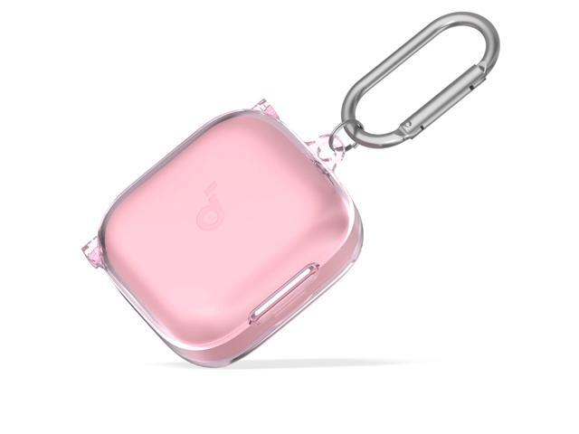 for P30i Case Cover, Clear TPU Protective Case Cover, Compatible with P30i Charging Case with Carabiner (Clear Pink)
