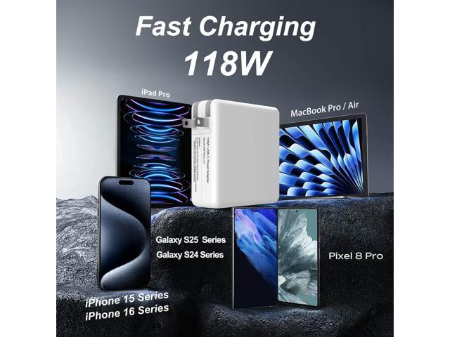 Charger - 118W USB C Laptop Charger Power Adapter Fit 13 14 15 16 inch laptops, compatible with M1 M2 M3 M4, tablets, and all Type C Port Devices,...