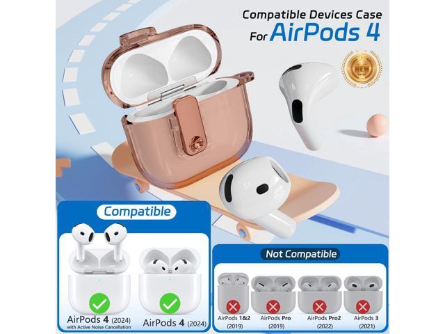 Case with Secure Lock, Anti-Yellow Clear Cases for 4th Generation 2024, Soft TPU Cover with Cleaning Kit (Gold)