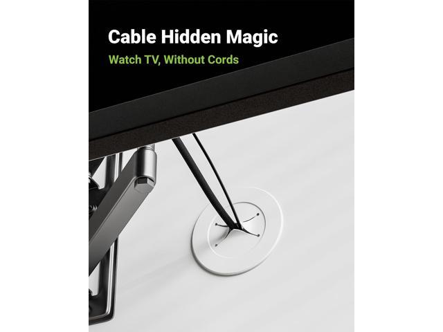 Wall Cable Management Kit, Slim TV Wire Hider Kit for Wall Mounted TV, 2 Pcs Pass Through with Hole Saw for Network, HDMI, Speaker Cables, Coaxial,...