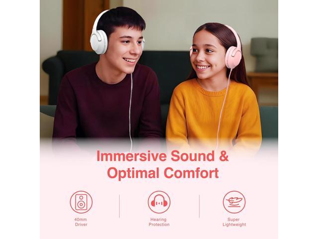 Wired Headphones Over-Ear Hi-Fi Sound with Microphone Adjustable Foldable, 1.5M Cord & 3.5mm Jack, Lightweight Headset for Kids Adults PC iPad...