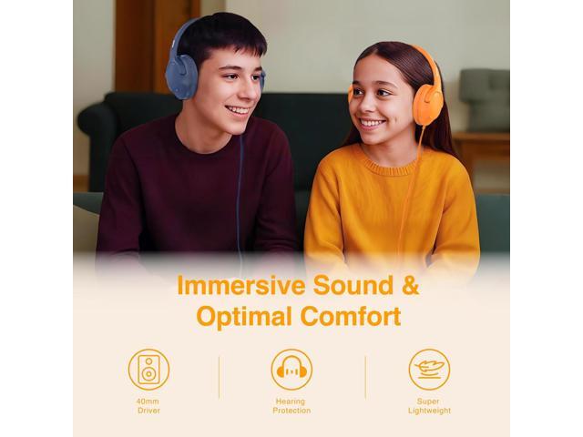 Wired Headphones Over-Ear Hi-Fi Sound with Microphone Adjustable Foldable, 1.5M Cord & 3.5mm Jack, Lightweight Headset for Kids Adults PC iPad...