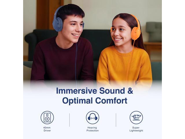 Wired Headphones Over-Ear Hi-Fi Sound with Microphone Adjustable Foldable, 1.5M Cord & 3.5mm Jack, Lightweight Headset for Kids Adults PC iPad...