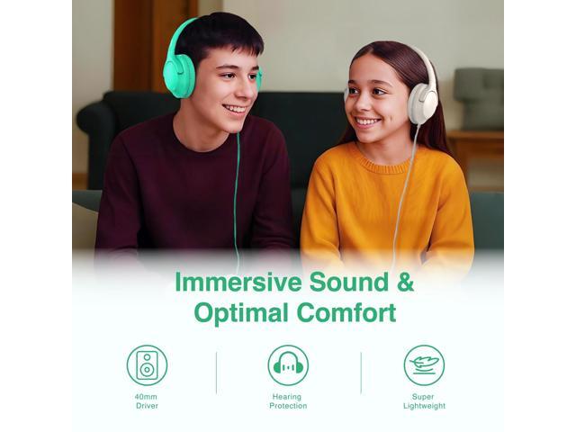 Wired Headphones Over-Ear Hi-Fi Sound with Microphone Adjustable Foldable, 1.5M Cord & 3.5mm Jack, Lightweight Headset for Kids Adults PC iPad...