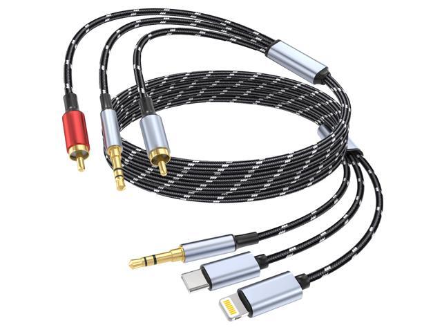 3.5mm to RCA Cable, Male to Aux Audio Adapter HiFi Sound Headphone Jack Adapter,(3 in 1 Audio Cable) Connector for Speaker MP3 Tablet HDTV(4FT)