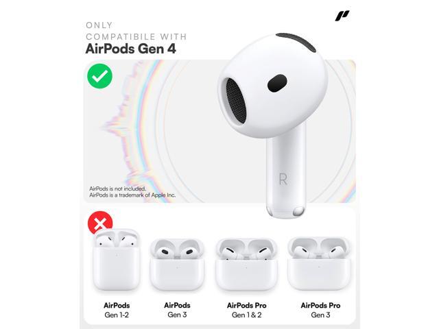 4 Pairs for AirPods 4 Ear Hooks Covers [Added Storage Pouch] Accessories Compatible with AirPods 4th Generation (White)