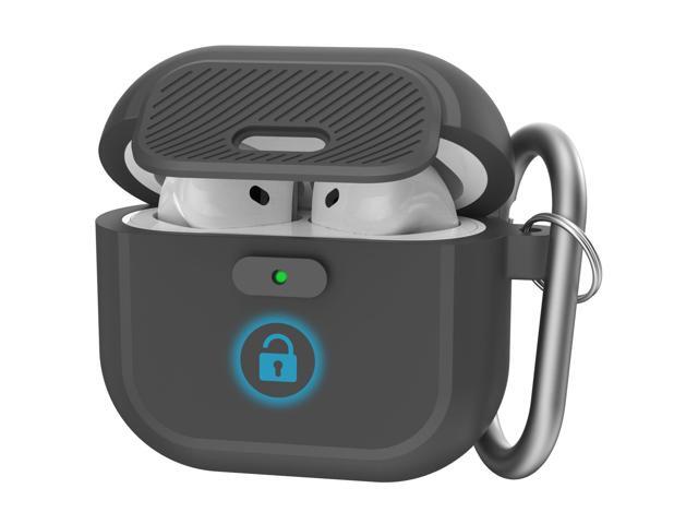 Case - [with Lock] 2024 Silicone Case with Active Noise Cancellation, Secure Lock Case Cover for 4th Generation for Women/Men (Black)