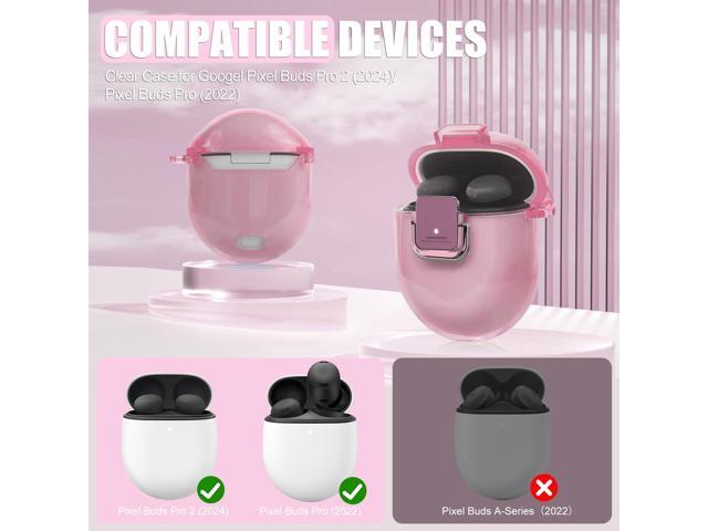 Case Cover with Lock Clip, Clear TPU Case, Shockproof Protective Case Skin with Keychain & Cleaner Kit for Girly/Women/Man (Clear Pink)