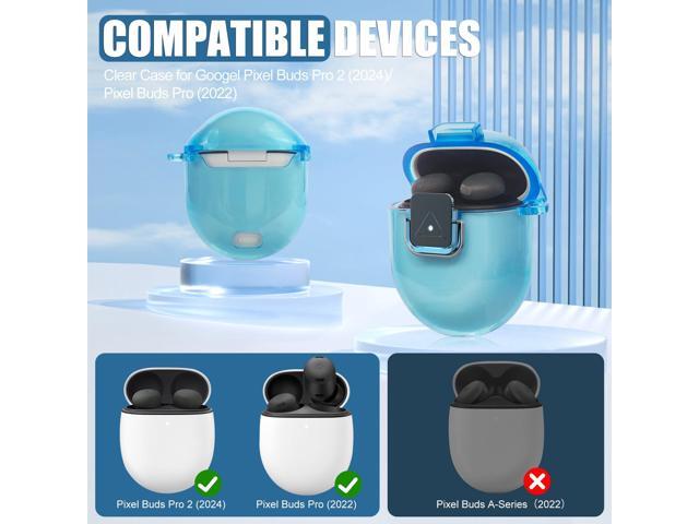 Case Cover with Lock Clip, Clear TPU Case, Shockproof Protective Case Skin with Keychain & Cleaner Kit for Girly/Women/Man (Clear Blue)