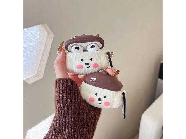 Case Compatible with 2024 Airpods, 3D Cute Kawaii Dog Design Keychain Case Cover, Portable Earbuds Accessories Soft Silicone Shockproof Wireless...