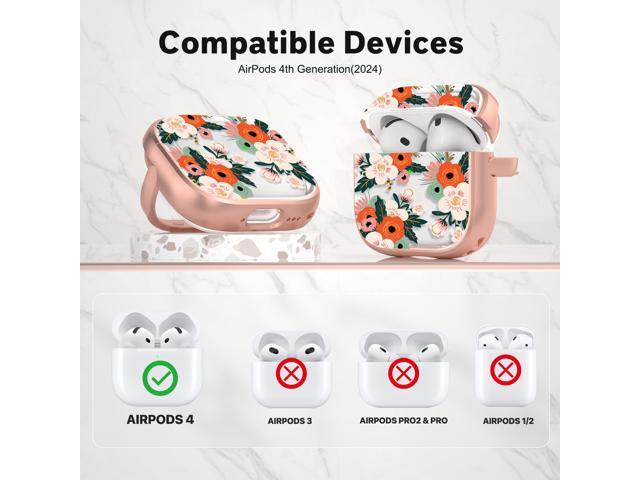 for AirPods 4 Case with Safety Lock, Cute AirPod 4th Generation case Lock Hard AirPod 4 Cover for Women Girly with Cleaner Kit Keychain for AirPods...