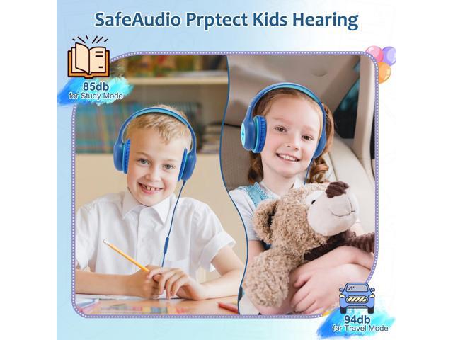 Headphones Wired with Microphone, USB Type C Headphones for Kids with Cord/LED Lights/85/94dB Volume Limit, Portable Over Ear Headphones for...