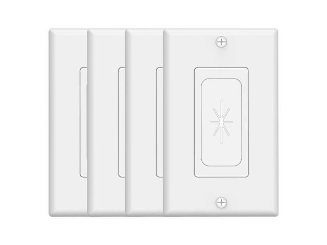 Wall Plate Cable Pass Through, Single Gang Decorator Wall Plate Cover, Flexible Rubber Wall Grommets Insert for Low Voltage Cables, Wall Mount TV,...