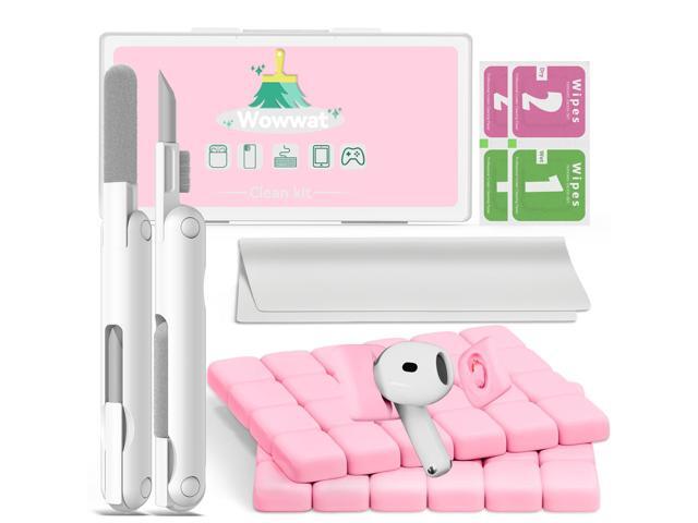 Cleaner Kit, Bluetooth Earbuds 3 in 1 Multi-Function Cleaning Pen and Cleaning Putty, Phone Charging Port, Earbuds, Headphone, Case, Laptop (Pink)